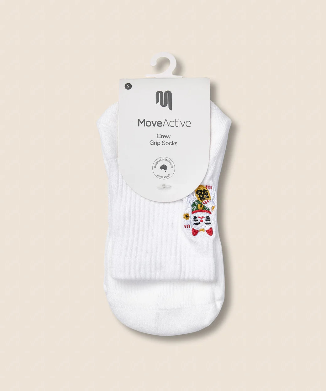 Move Active Crew Grip Socks fortune ivory