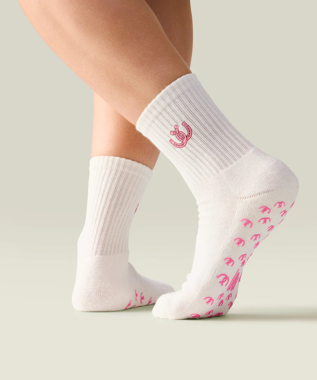 Crew Grip Socks Lucky Horseshoe Ivory