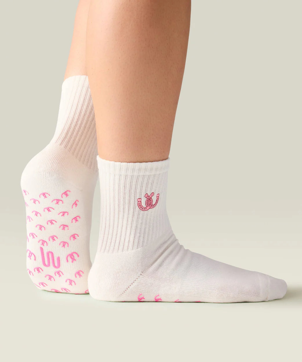 Crew Grip Socks Lucky Horseshoe Ivory