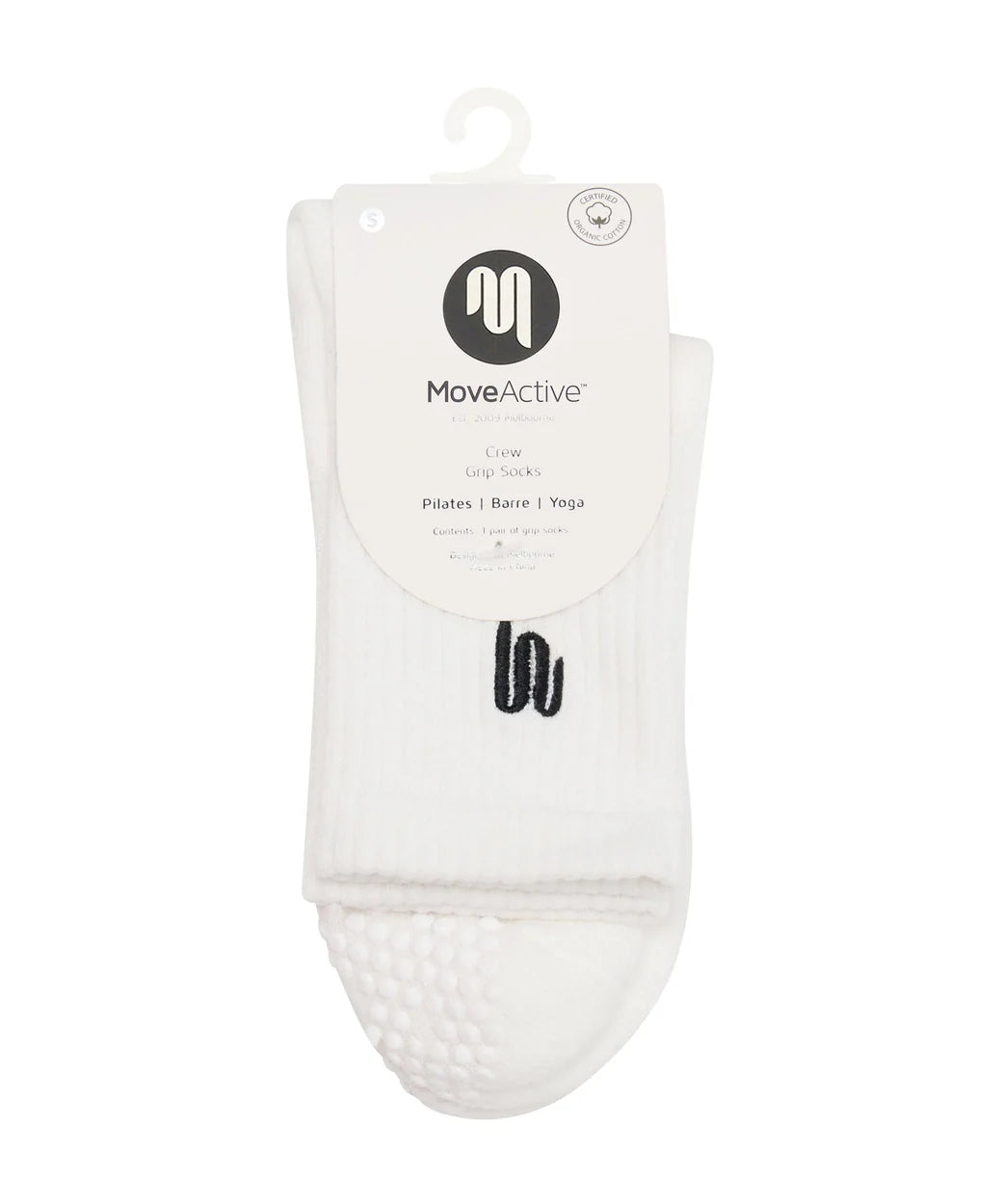Move Active Crew Grip Socks ivory