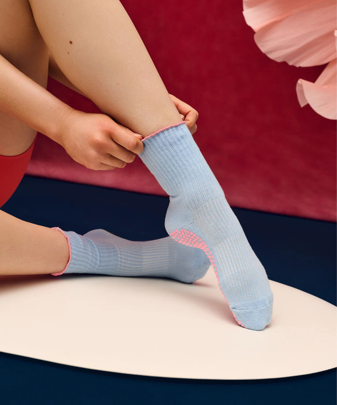 Move Active vintage baby blue grip socks