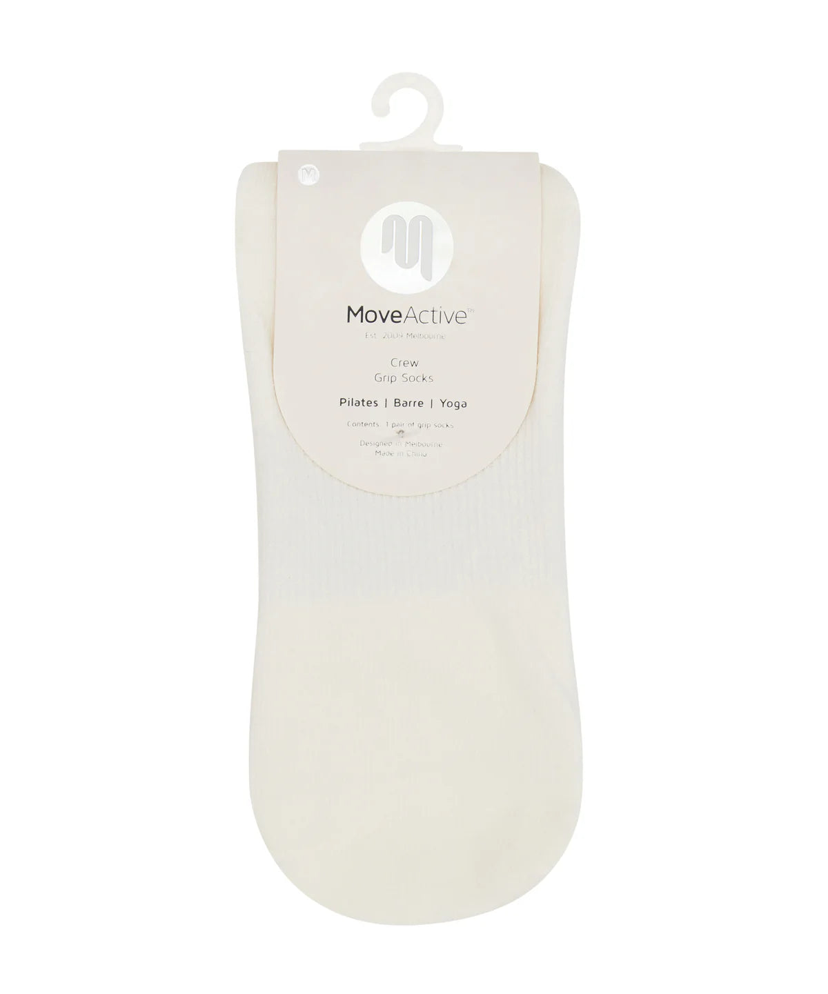 Move Active Crew Grip Socks ivory