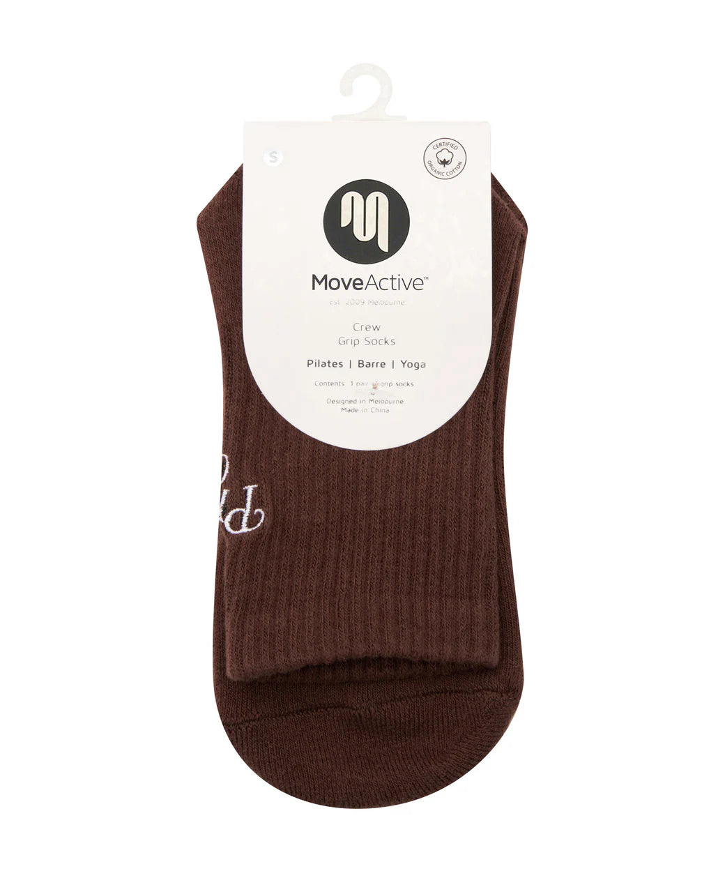 Crew Grip Socks Pilates Club brown