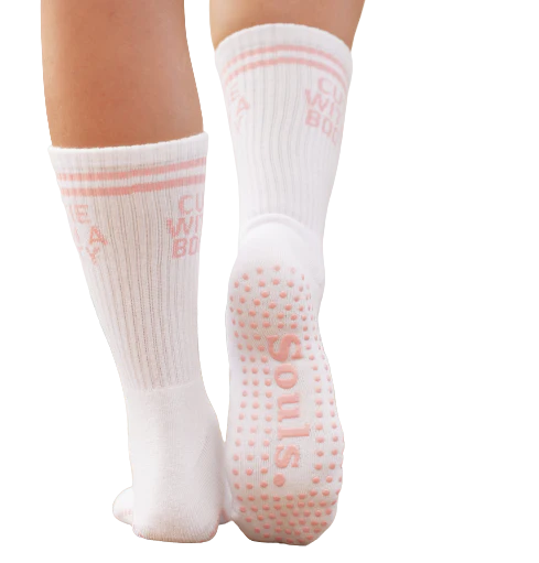 Barre und Reformer Socken mit Statement