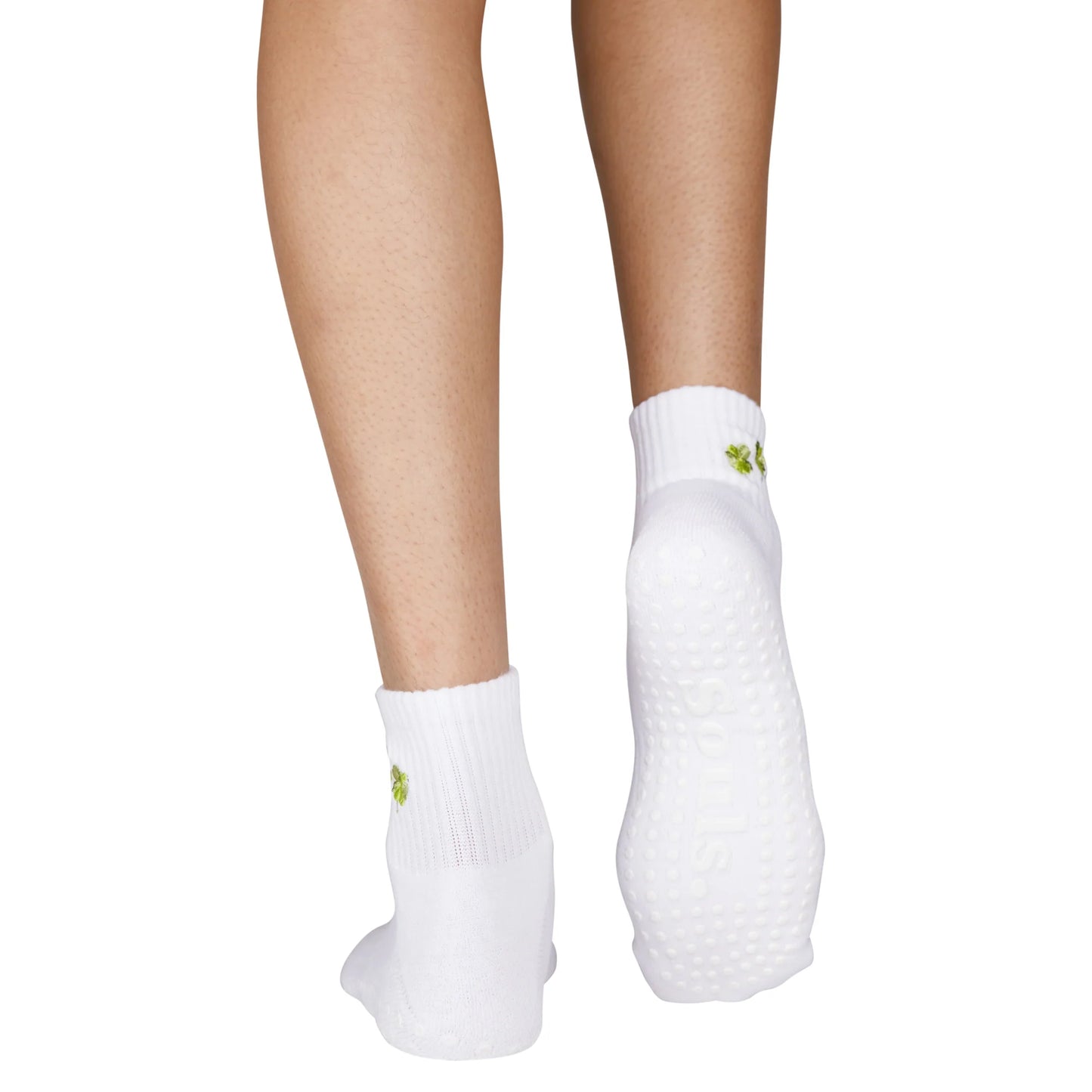 Rutschfeste Pilates Socken in Weiß-Grün