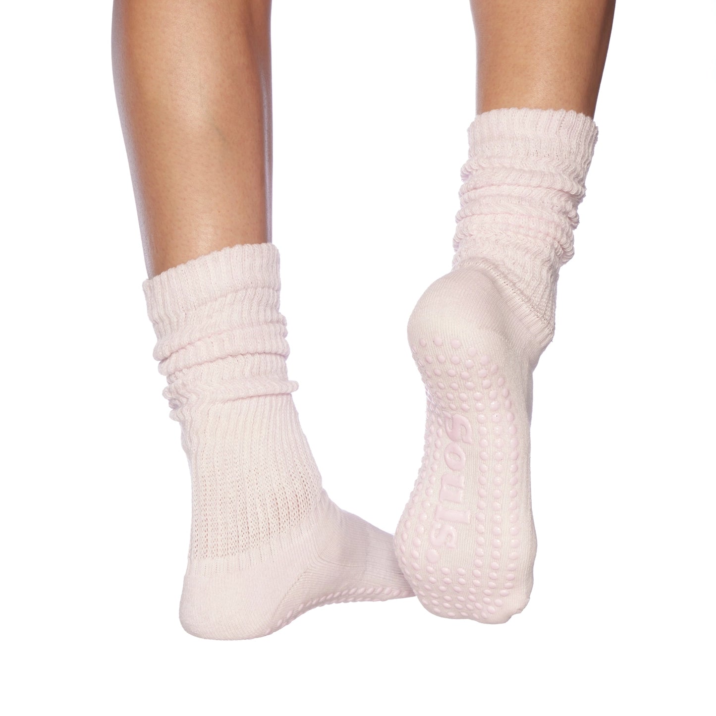Rutschfeste Pilates Socken in zartem Rosa