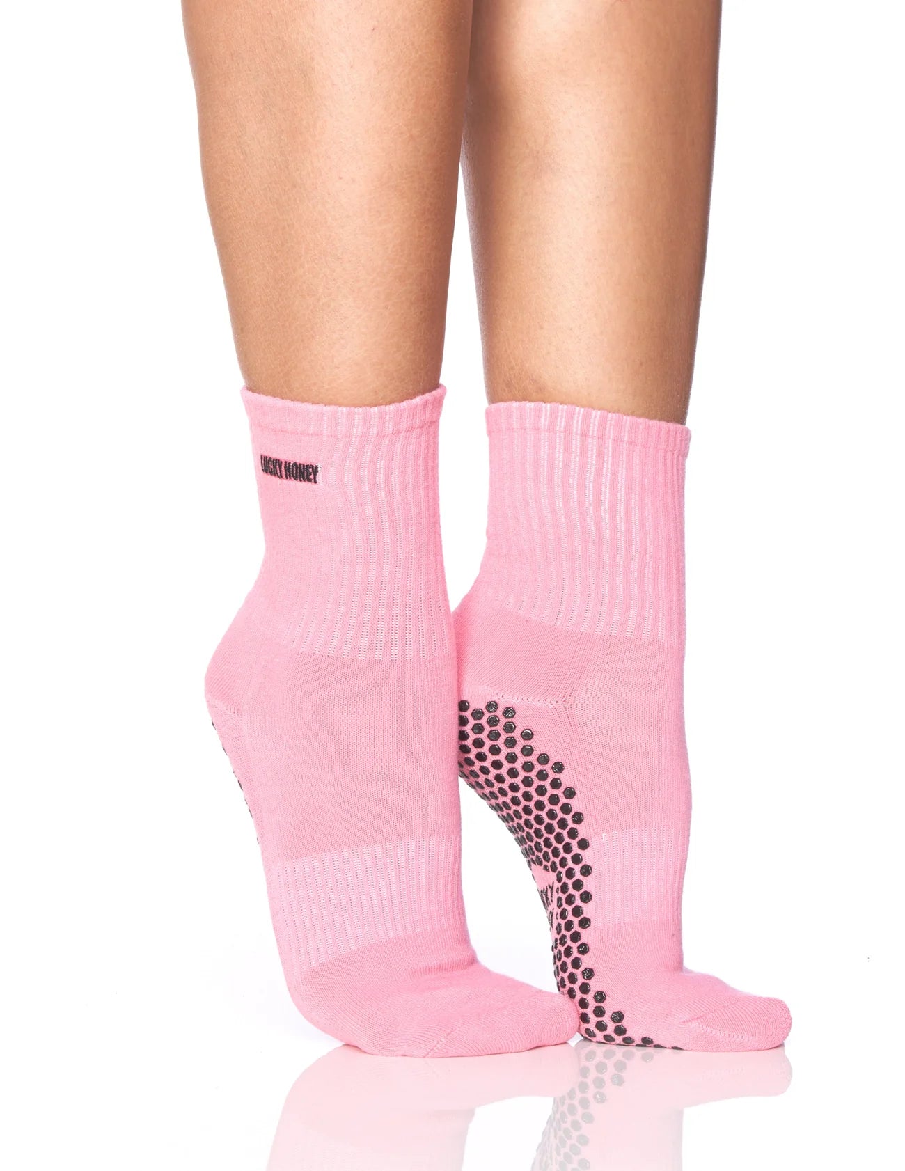 Detailaufnahme der Bubblegum Core Sock mit rutschfester Sohle
