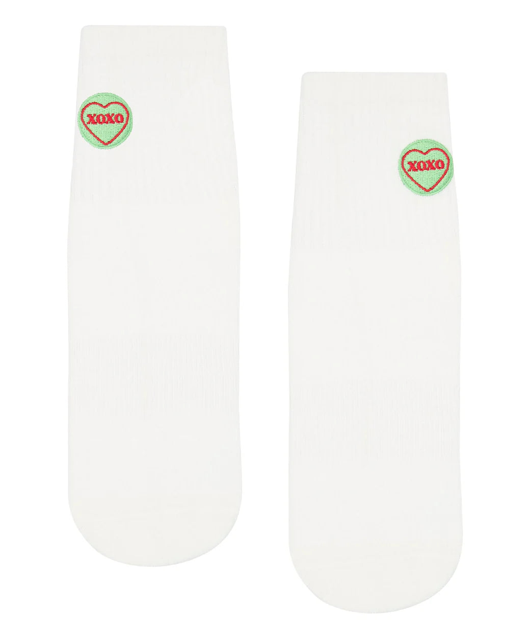 Love Notes Move Active Crew Grip Socks xoxo