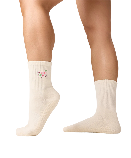 MoveActive Crew Grip Socks Cherry Blossom Ivory – Produktansicht