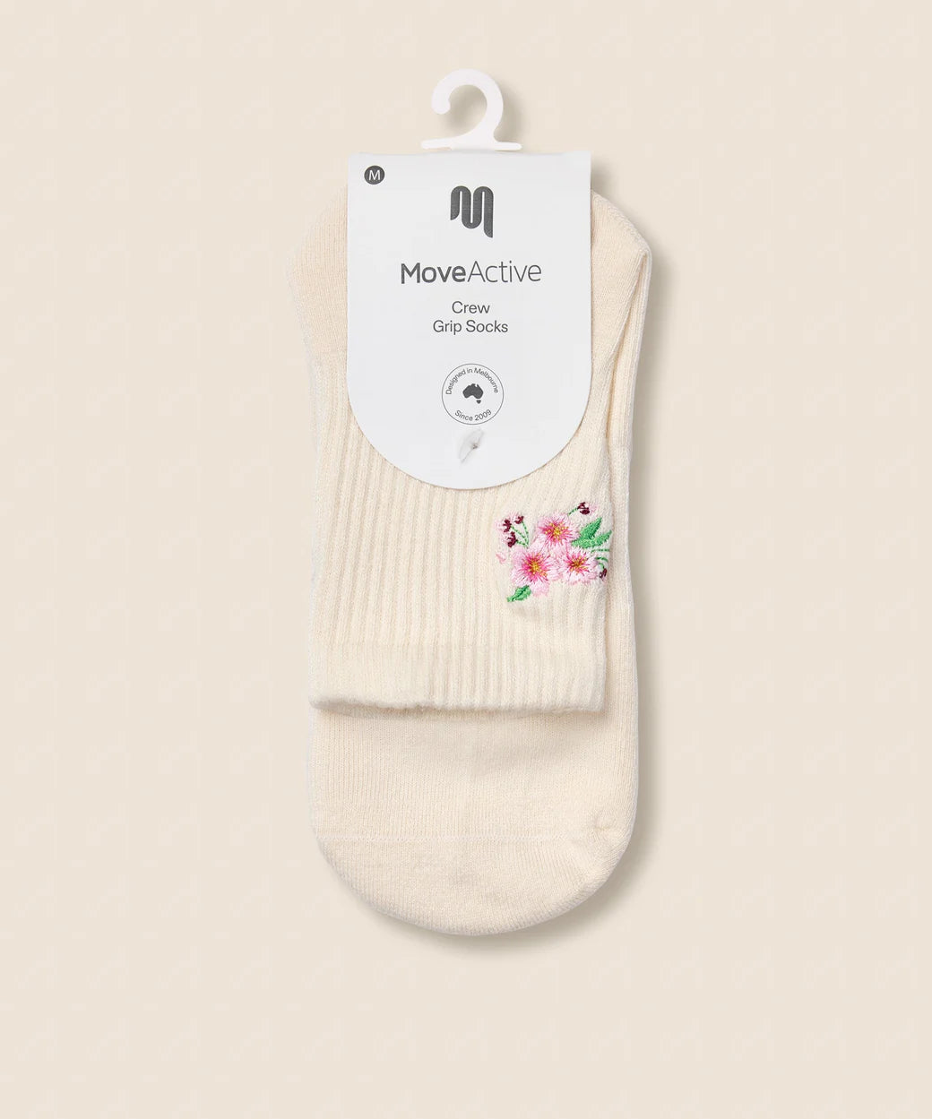 Crew Grip Socks cherry blossom ivory