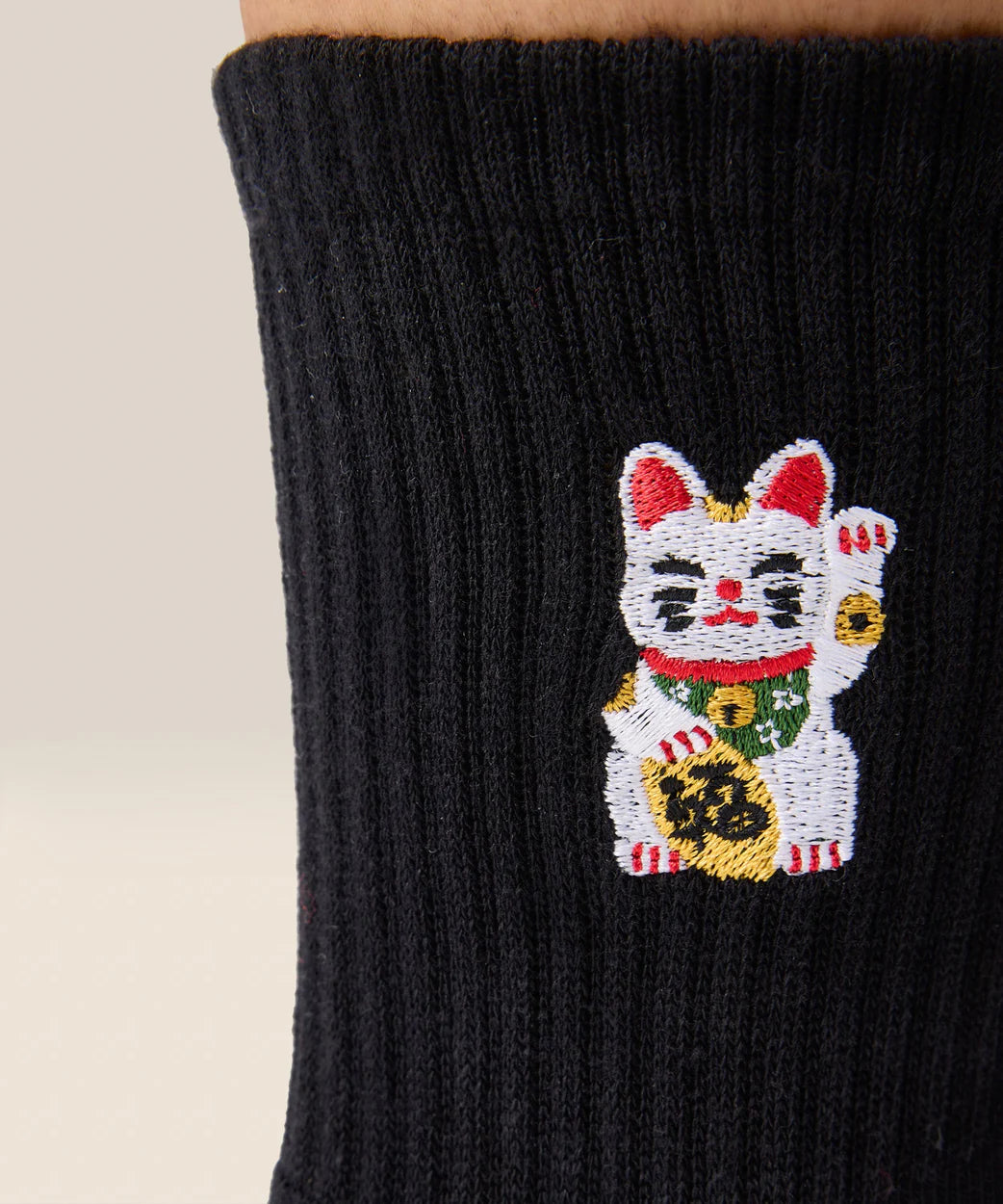 Move Active fortune kitty black Grip Socks