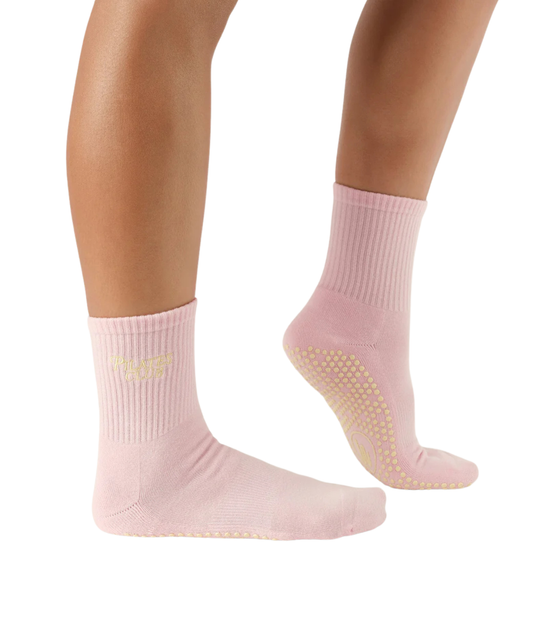MoveActive Crew Grip Socks Pilates Club Pink