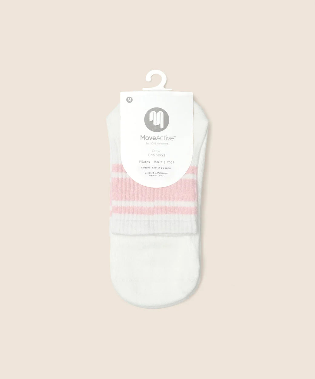 Crew Grip Socks pink stripes