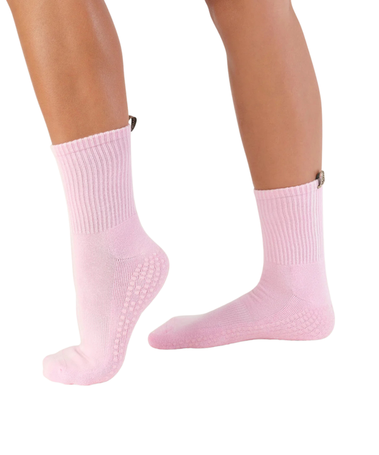MoveActive Crew Grip Socks Vintage Rib Cool Pink