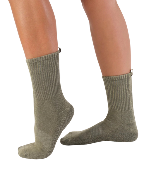 MoveActive Crew Grip Socks Vintage Rib Khaki