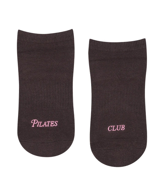 Pilates Club Low Rise Grip Socks chocolate