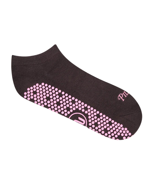 Pilates Club Low Rise Grip Socks chocolate