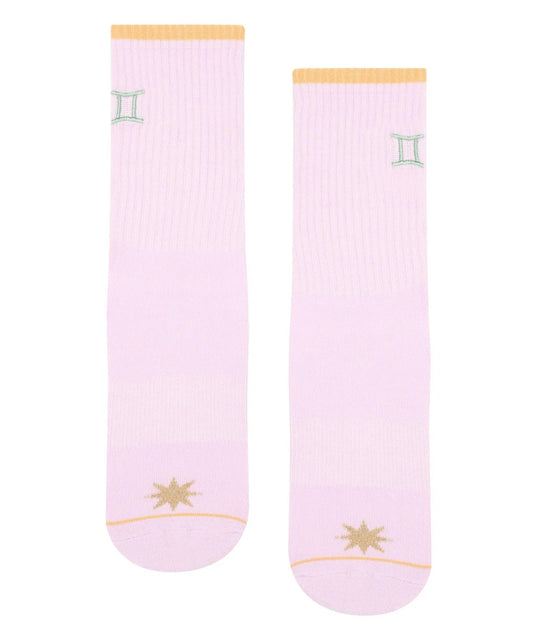 Crew Socken Frauen Sternzeichen Zwilling anti Rutsch - rosa