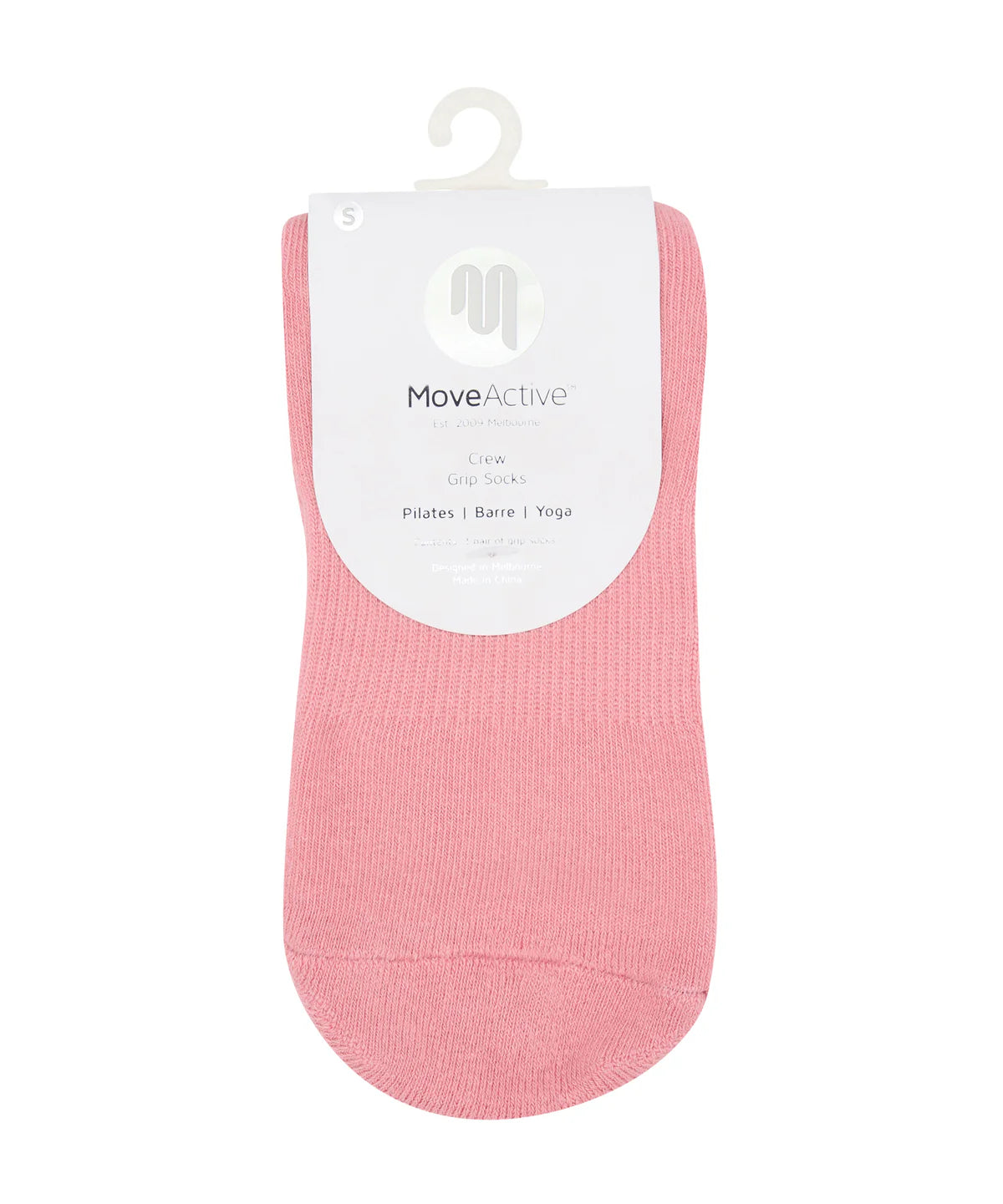 Pilates Club Crew Grip Socks rose