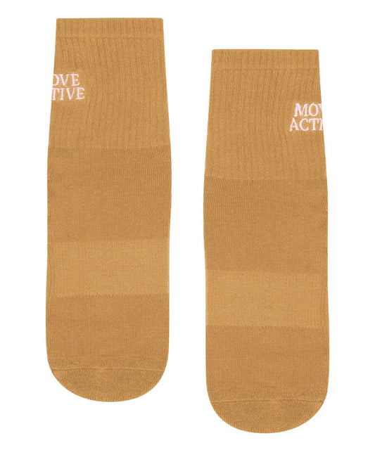 Move Active Crew Grip Socks camel