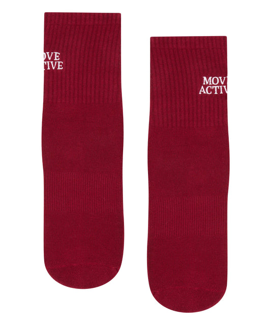 Move Active Crew Grip Socks crimson