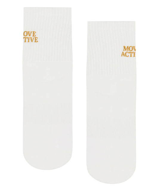 Move Active Crew Grip Socks ivory