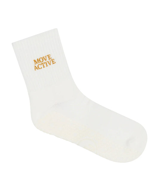 Move Active Crew Grip Socks ivory