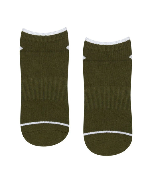 Low Rise Grip Socks khaki stripe