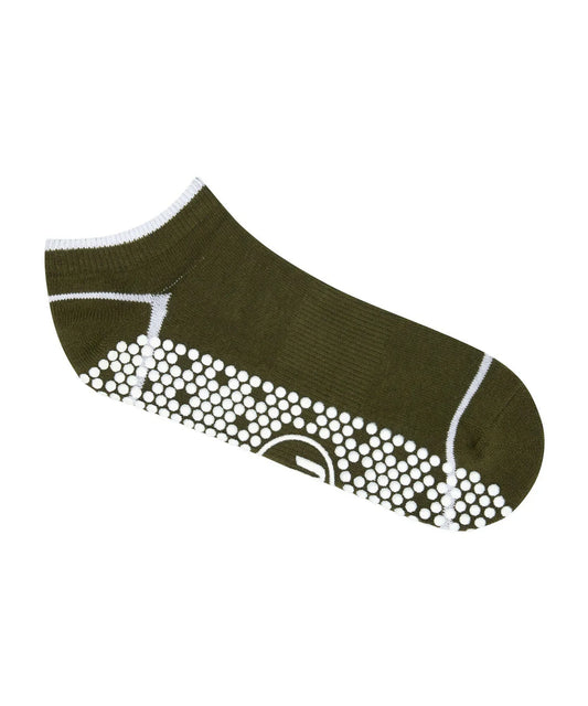 Low Rise Grip Socks khaki stripe