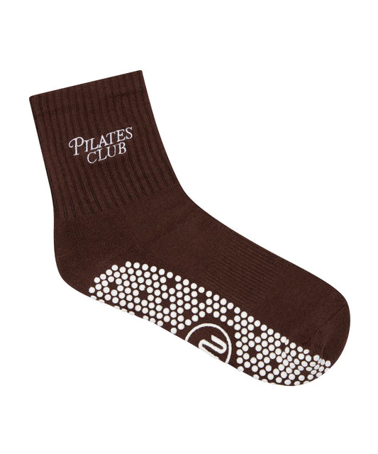 Crew Grip Socks Pilates Club brown