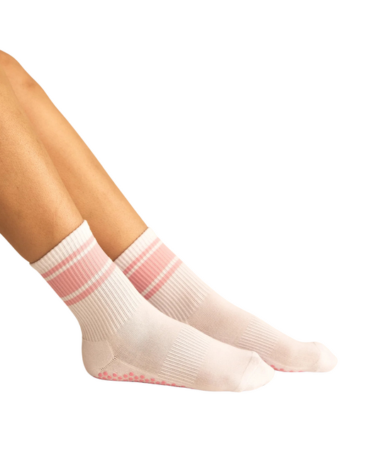 Lucky Honey Crew Grip Socks grapefruit