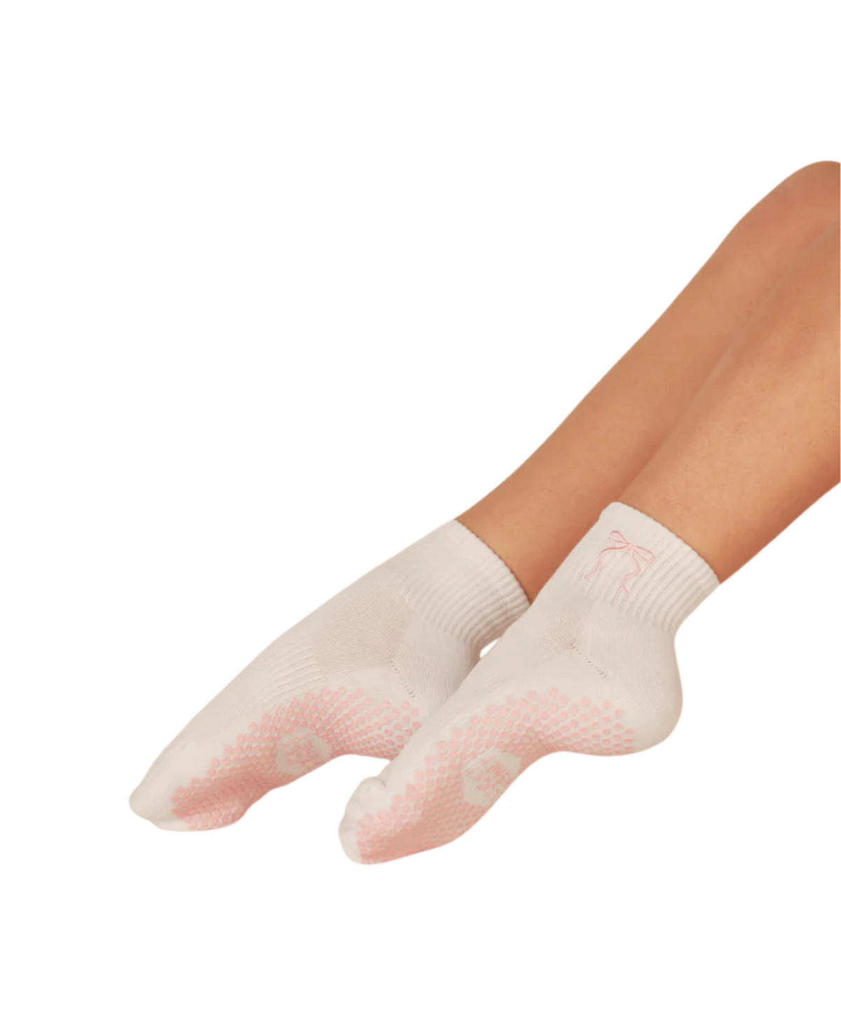 Lucky Honey The Harlow Grip Sock Romance Bow – Crew Sock mit Schleifen-Detail