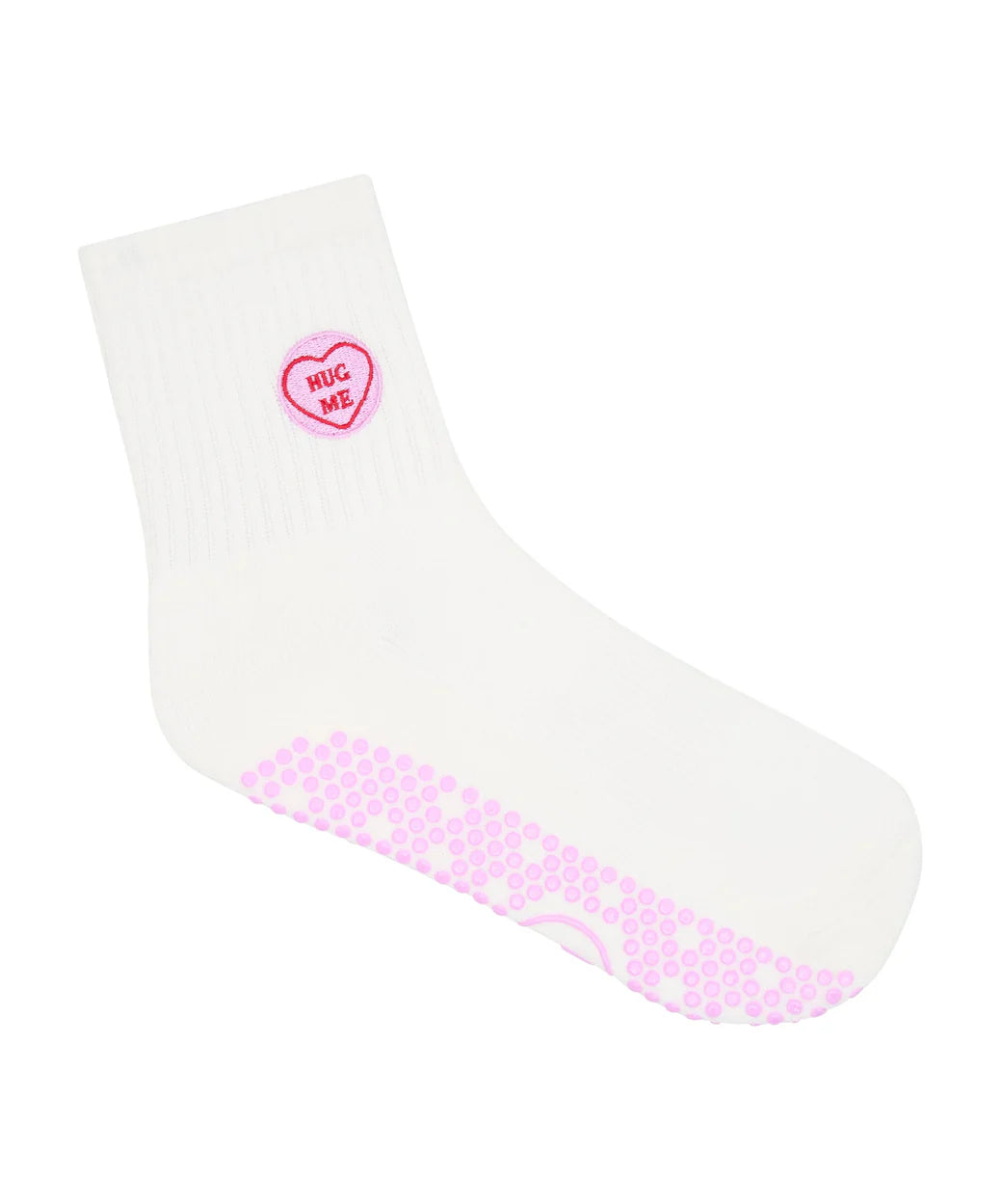Nahaufnahme des elastischen Bündchens und des rosa Schriftzugs