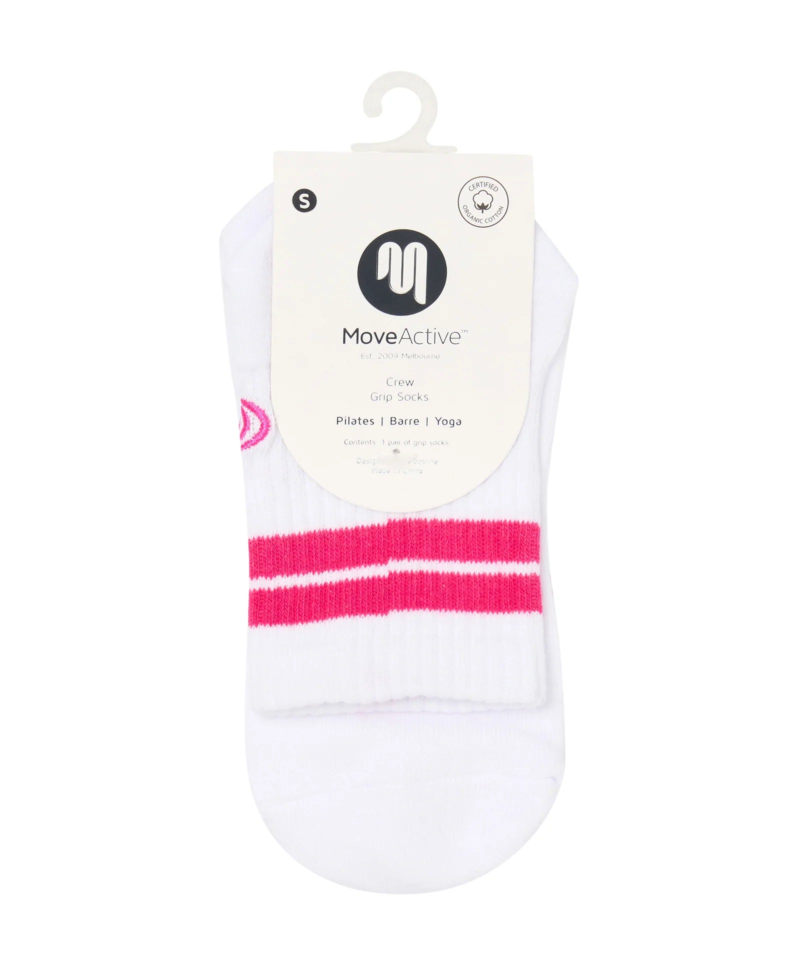 Rückansicht der Neon Pink Stripe Socken am Fuß – stylisch und funktional
