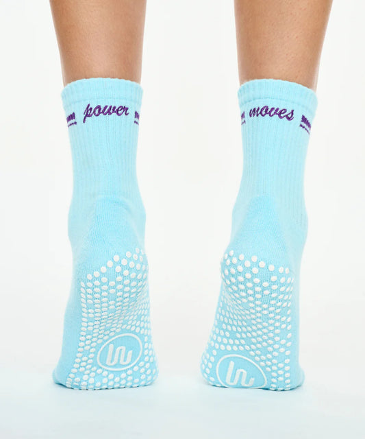 Move Active Crew Grip Socks power moves icy blue