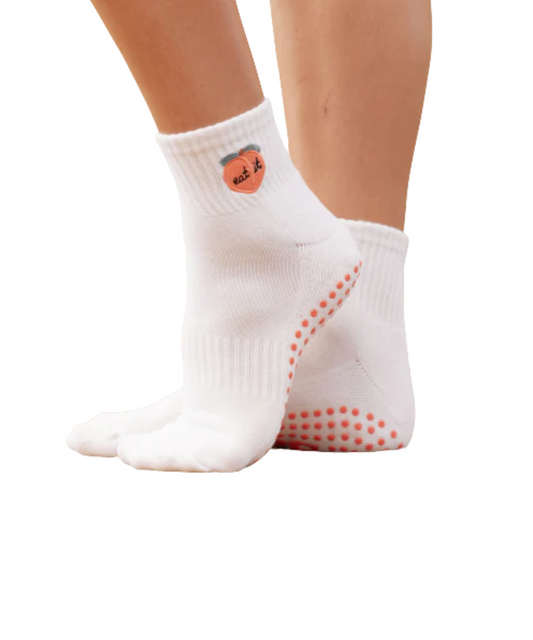 Peachy Grip Socken mit Pfirsich-Design – Anti-Rutsch für Barre & Pilates
