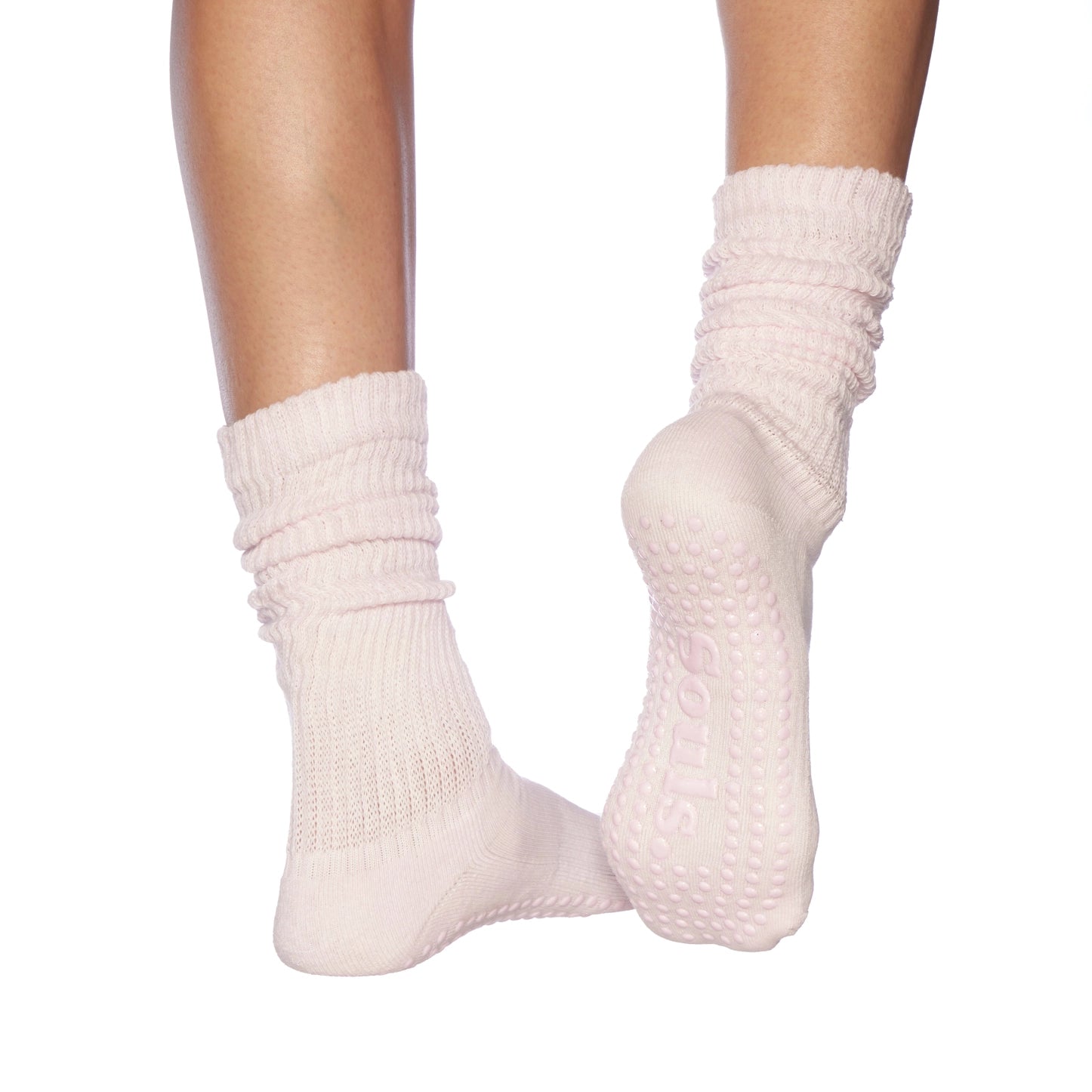Rutschfeste Pilates Socken in zartem Rosa