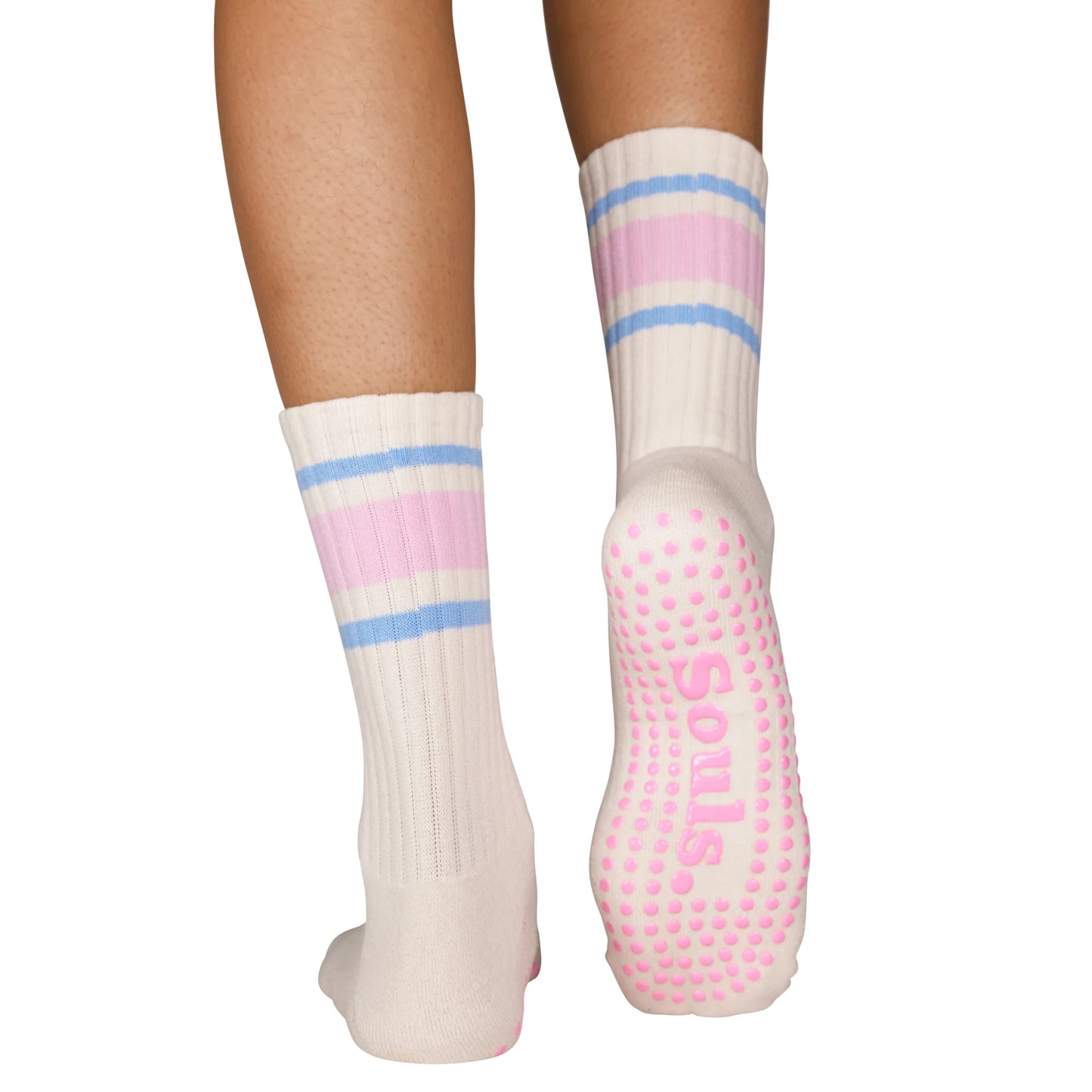 Pilates & Barre Essentials – Pink Retro Grip Socken für dein Training