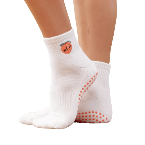 Peachy Grip Socken mit Pfirsich-Design – Anti-Rutsch für Barre & Pilates