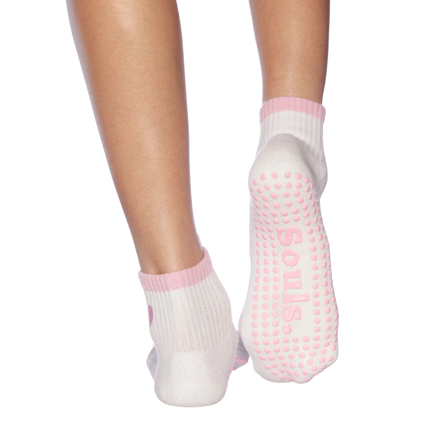 Souls. Barre Socken mit süßem Herzmotiv in Rosa